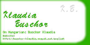 klaudia buschor business card